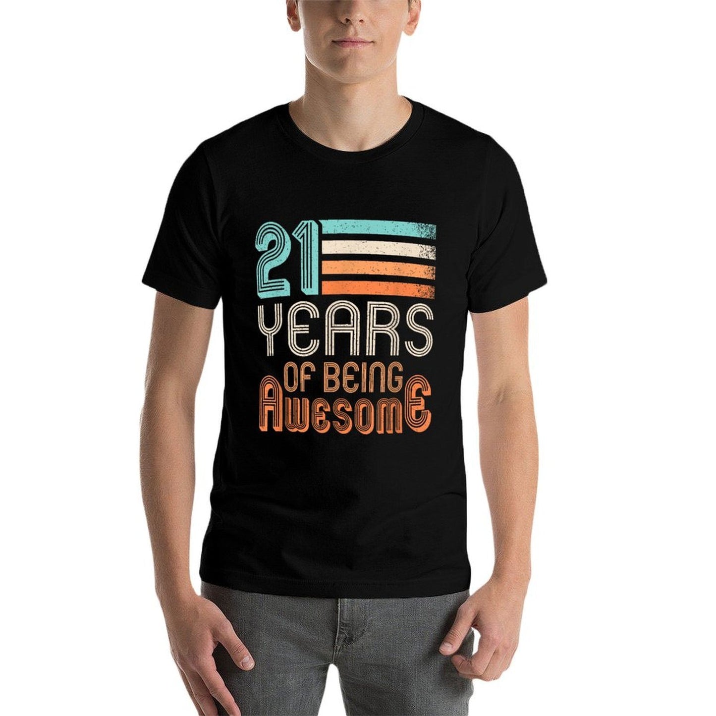 21 Years Of Being Awesome 21 Years Old 21st Birthday Retro  Cotton T-Shirt