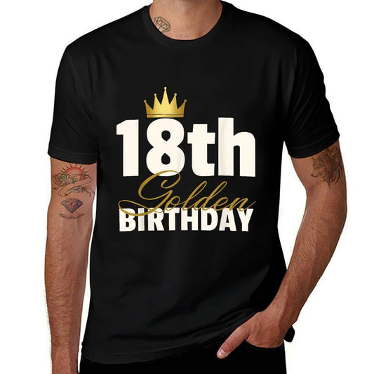 18th Golden Birthday Year Age Crown  Oversized Silhouette T-Shirt