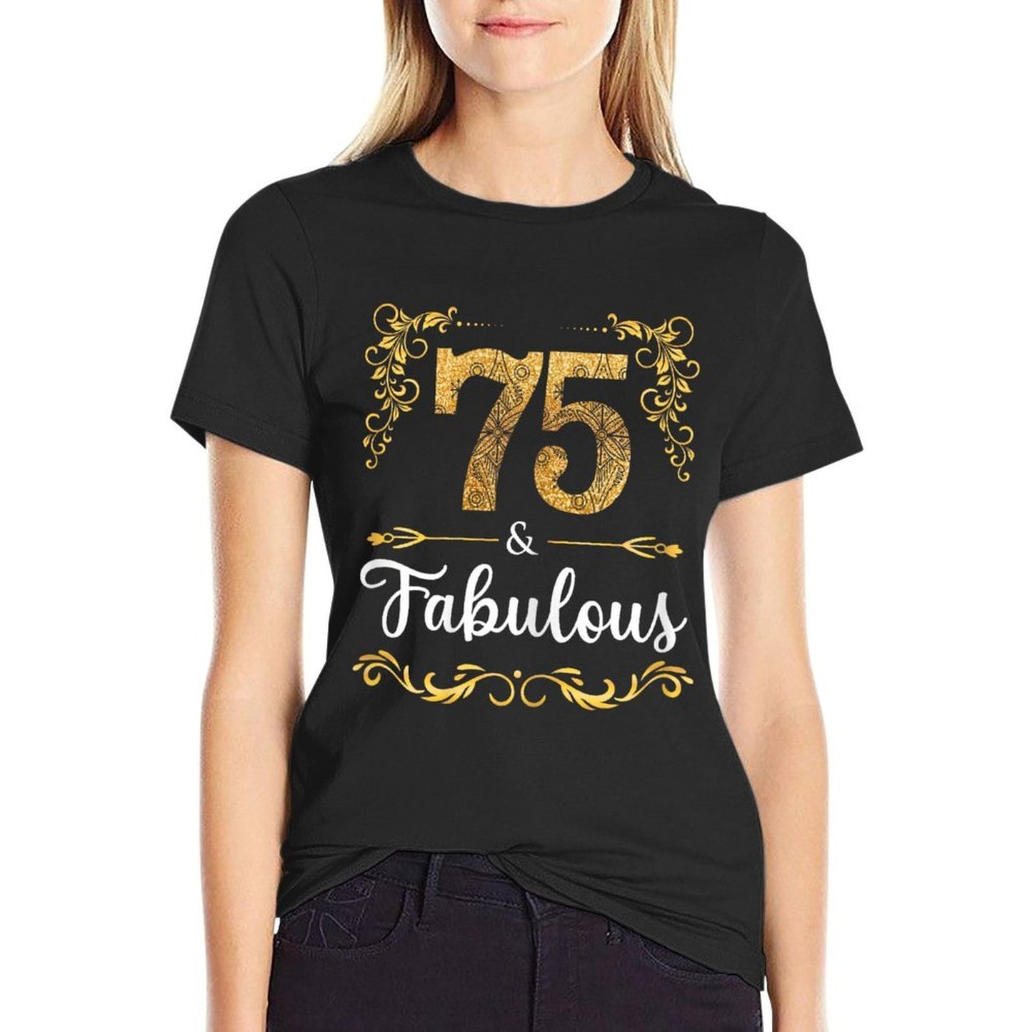 75th Birthday Sweet Women  Fabulous Since 1946  Summer-ready Fabric T-Shirt