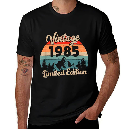 Vintage Born in 1985 Limited Edition Men And Women Birthday  Polyester Blend T-Shirt
