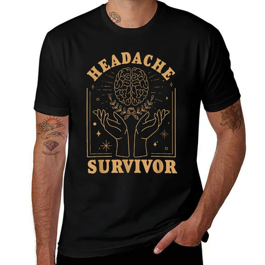 Vintage Minimalist Headache Survivor Funny Saying  Lightweight T-Shirt