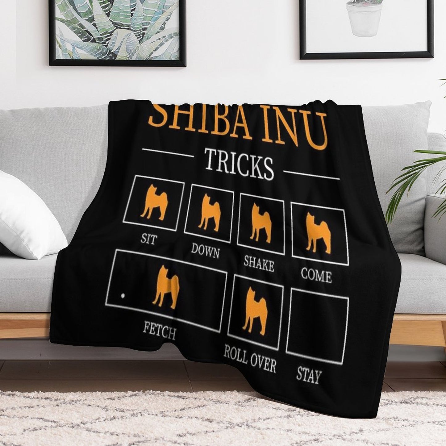 Shiba Inu, Gift, Shirt Wrinkle-free Throw Blanket