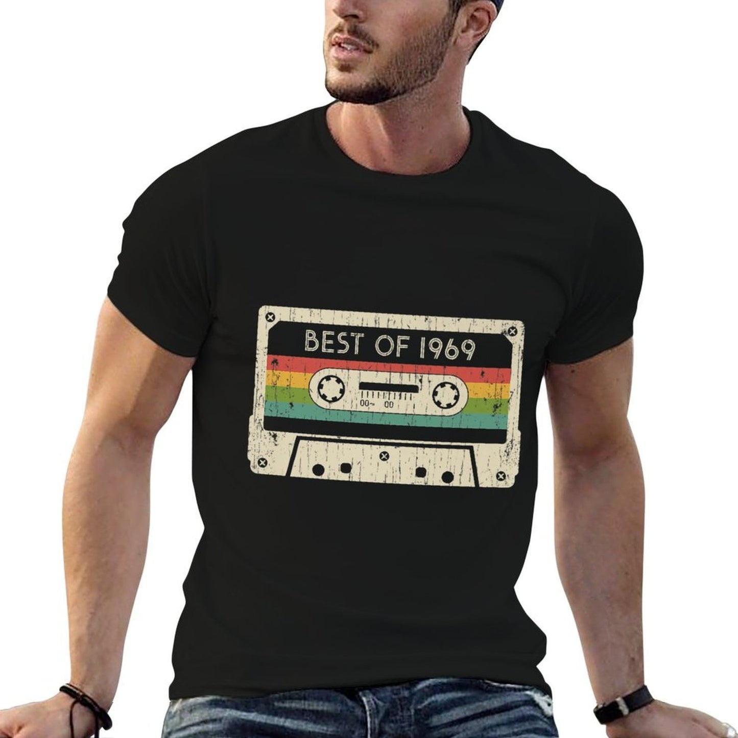 50 Years Old Made in 1969 Vintage 50th Birthday Gifts Men Premium  Heathered Texture T-Shirt