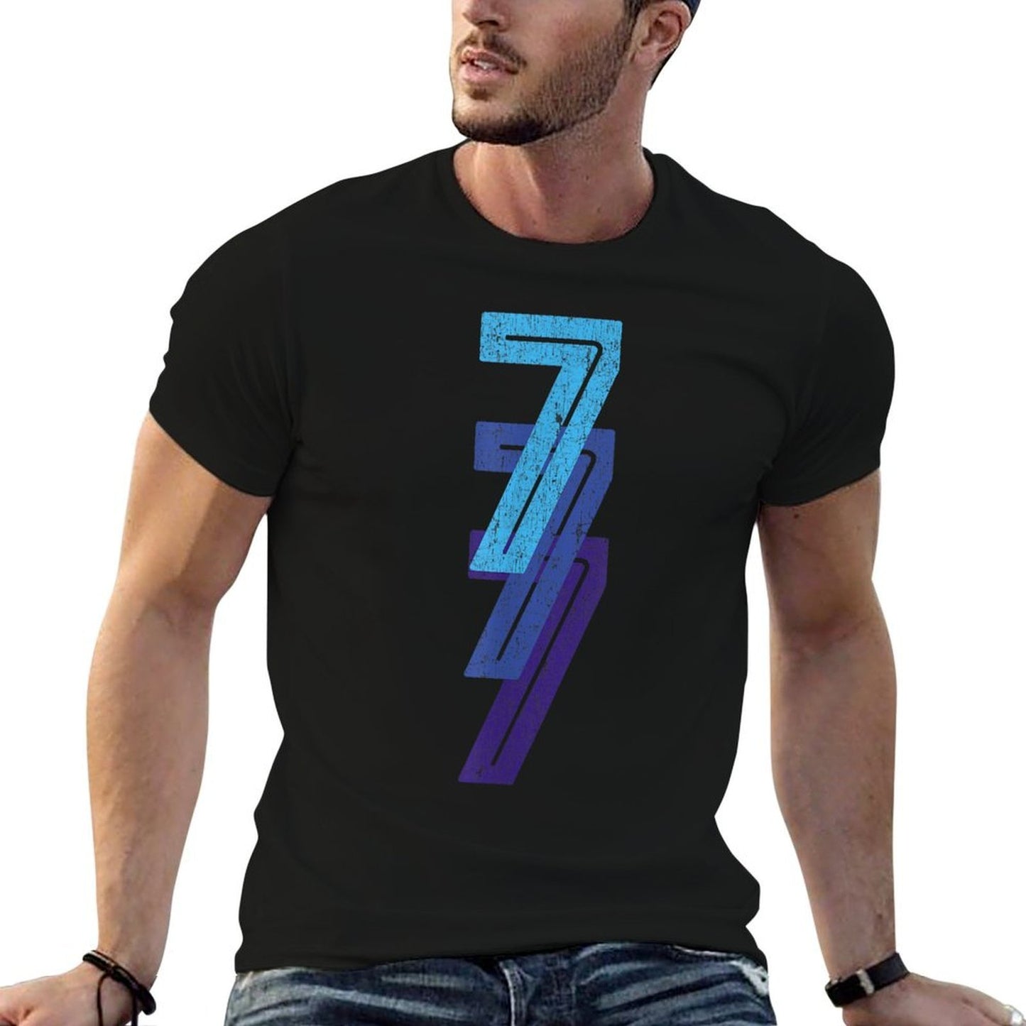 7 Lucky Number 7th Year Birthday Age Sports Team  Relaxed-fit T-Shirt