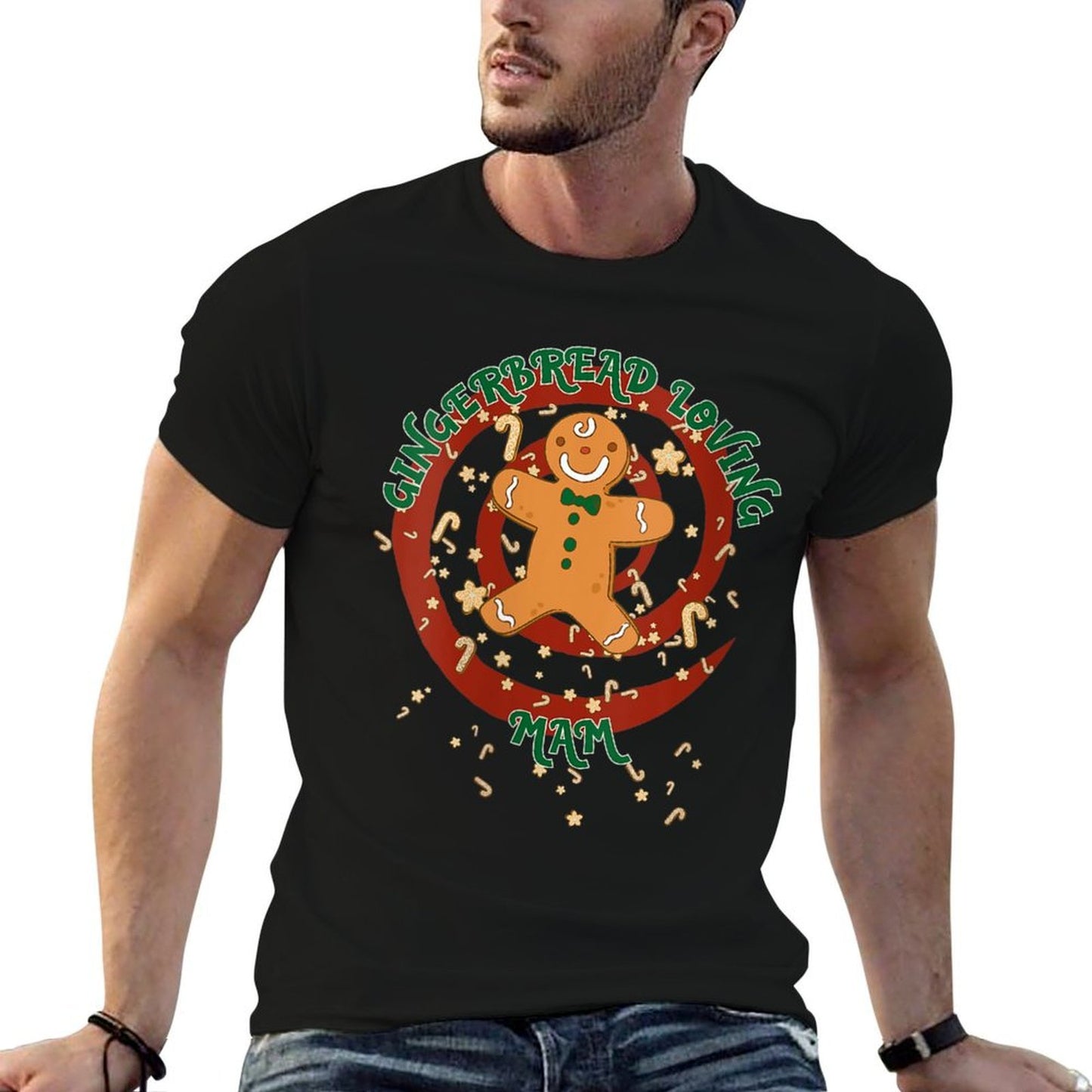 Womens Mam Family Cute Gingerbread Funny Christmas  Eco-friendly Material T-Shirt