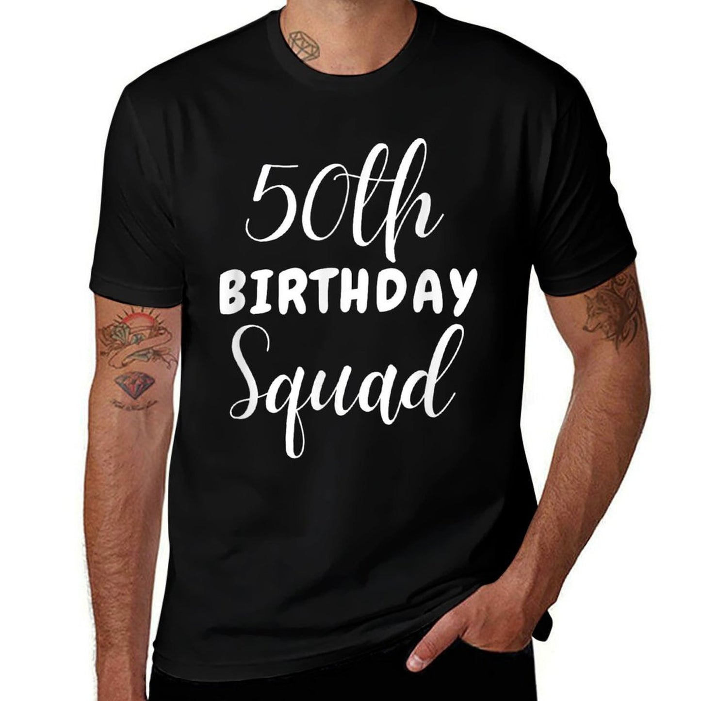 50th Birthday Squad, 50 Years Old Matching Group Party  Durable T-Shirt