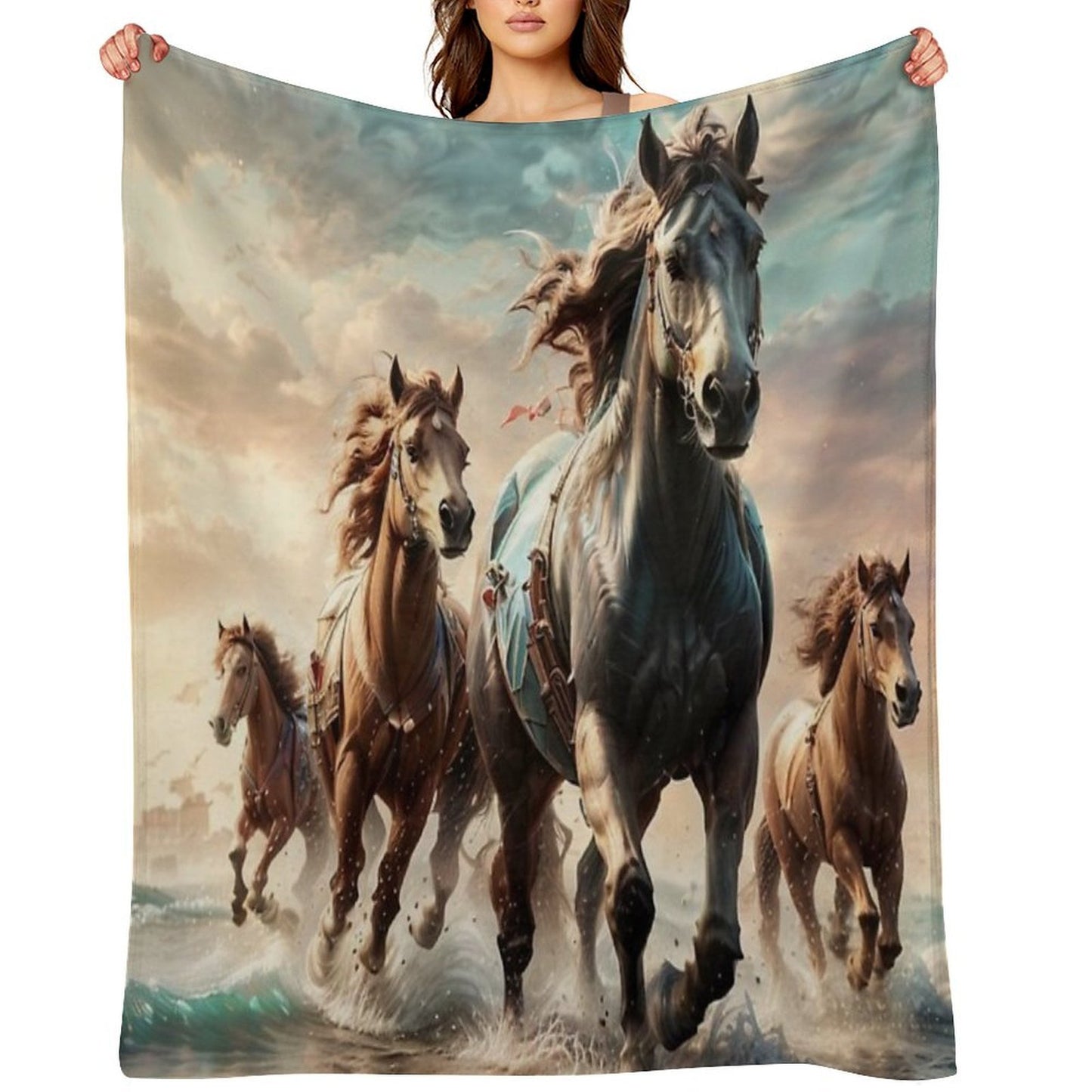001 Wild Horses Versatility Throw Blanket
