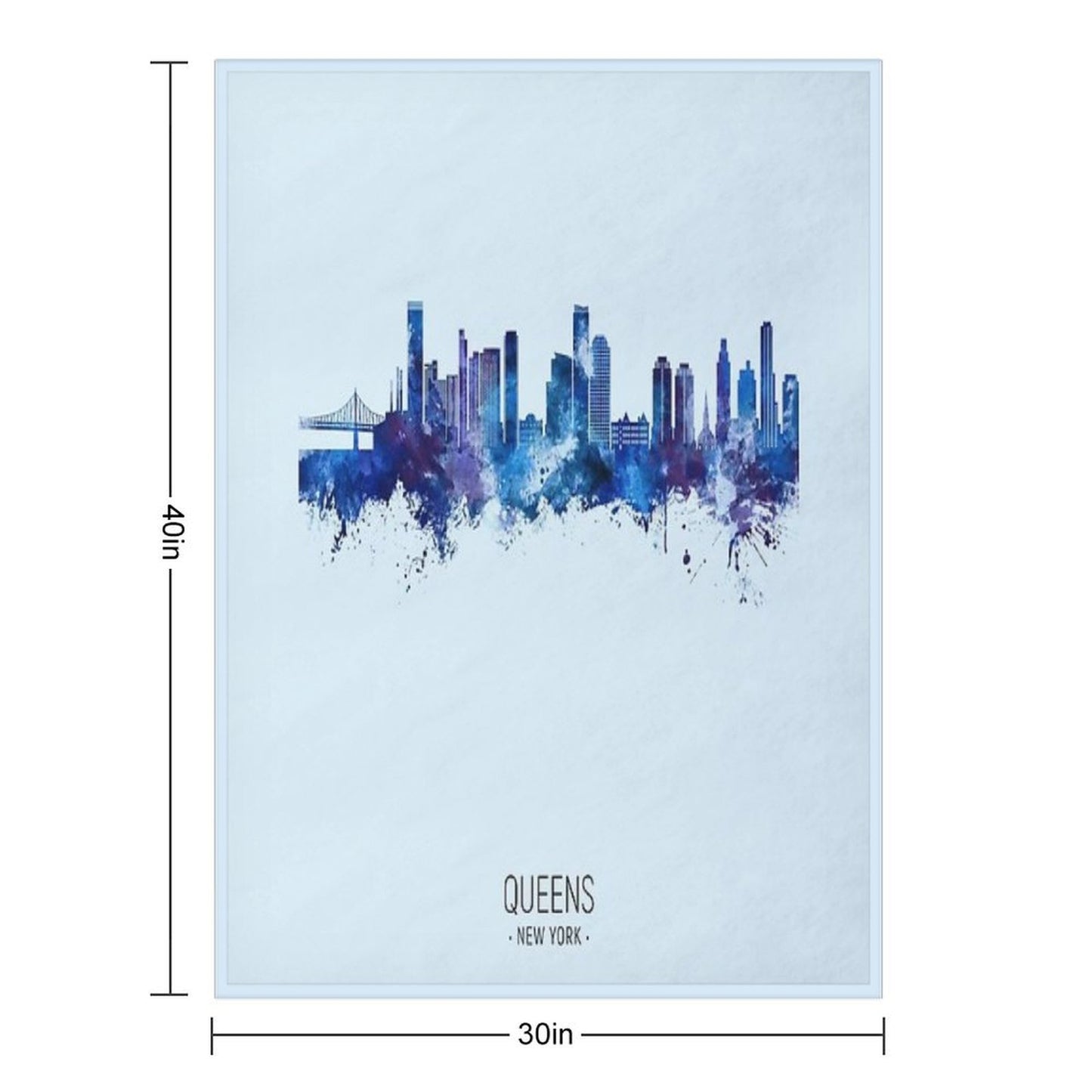 Queens New York Skyline Sustainable Throw Blanket