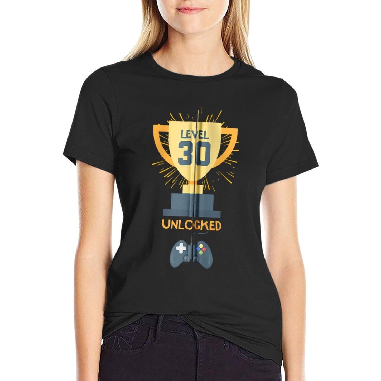 30th Birthday Gift 30 Year Old Level Up Gamer Tshirt Zip  Versatile T-Shirt