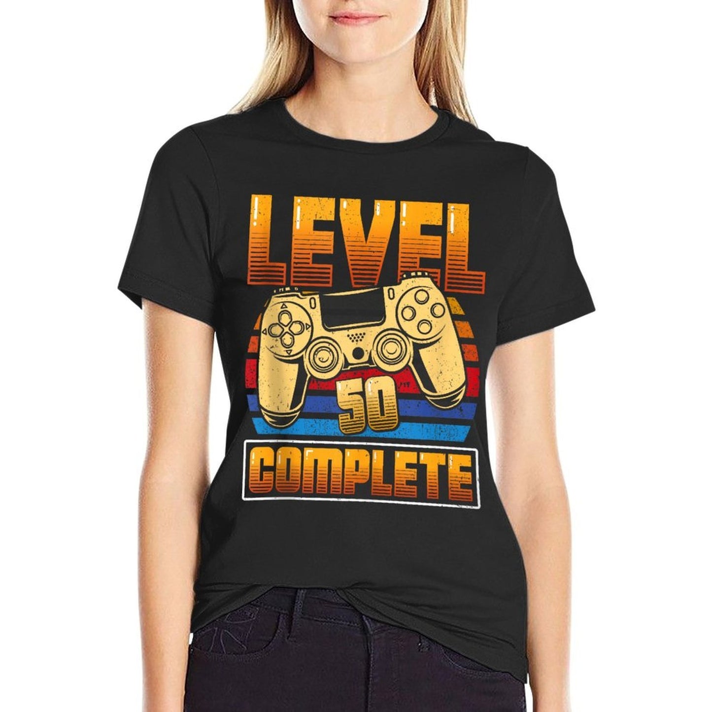 50th Birthday LEVEL 50 COMPLETE 50 Years Retro  Moisture-wicking T-Shirt