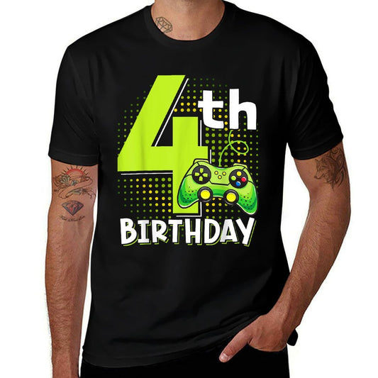 4th Birthday Gamer 4 Year Old Funny Video Game Boys  Quick-drying T-Shirt