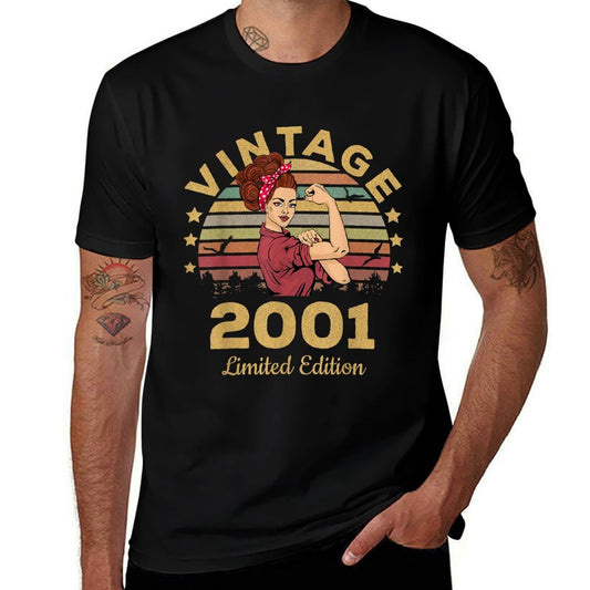 21 Year Old Gifts Vintage 2001 Limited Edition 21st Birthday  Cotton T-Shirt