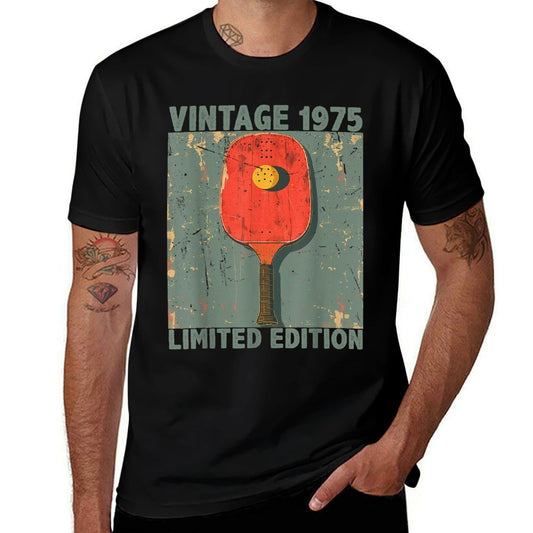 50 Years Old Gift Vintage 1975 Pickleball 51st Birthday  Fade-proof Color T-Shirt