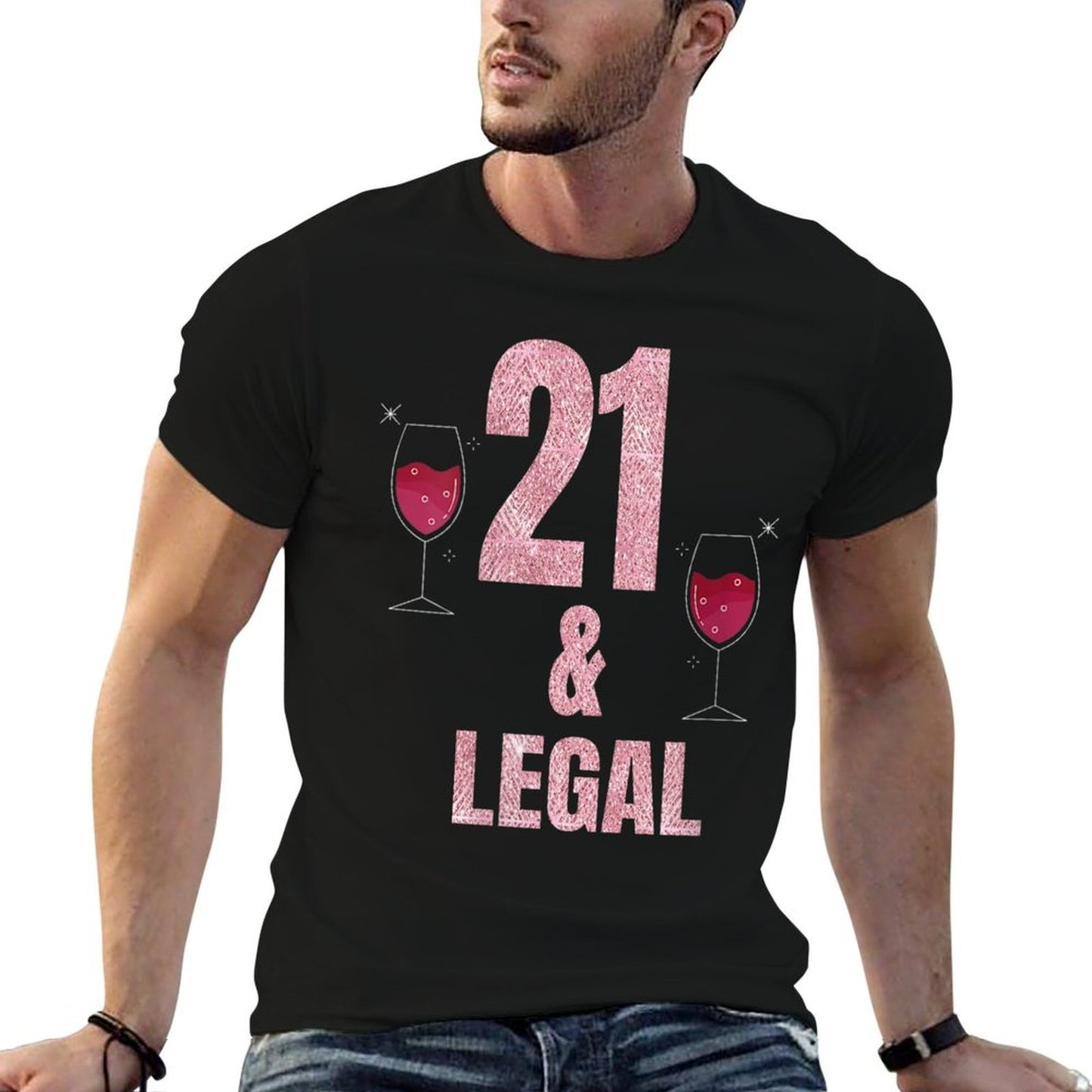 Womens 21st Birthday Gifts for Women Glam 21st Birthday T  Oversized Silhouette T-Shirt