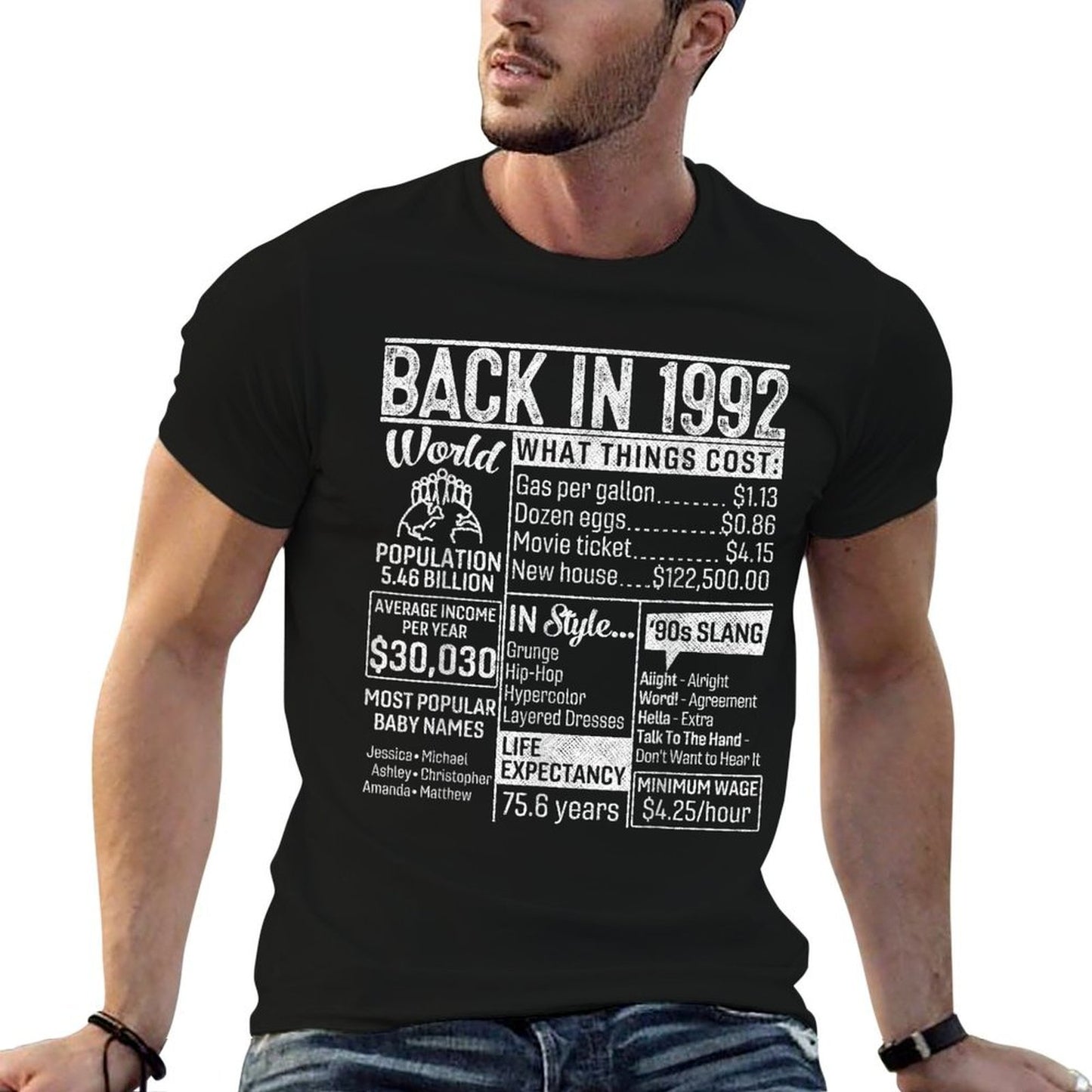 30 Year Old Gifts Back in 1992 Retro Poster 30th Birthday  Versatile T-Shirt