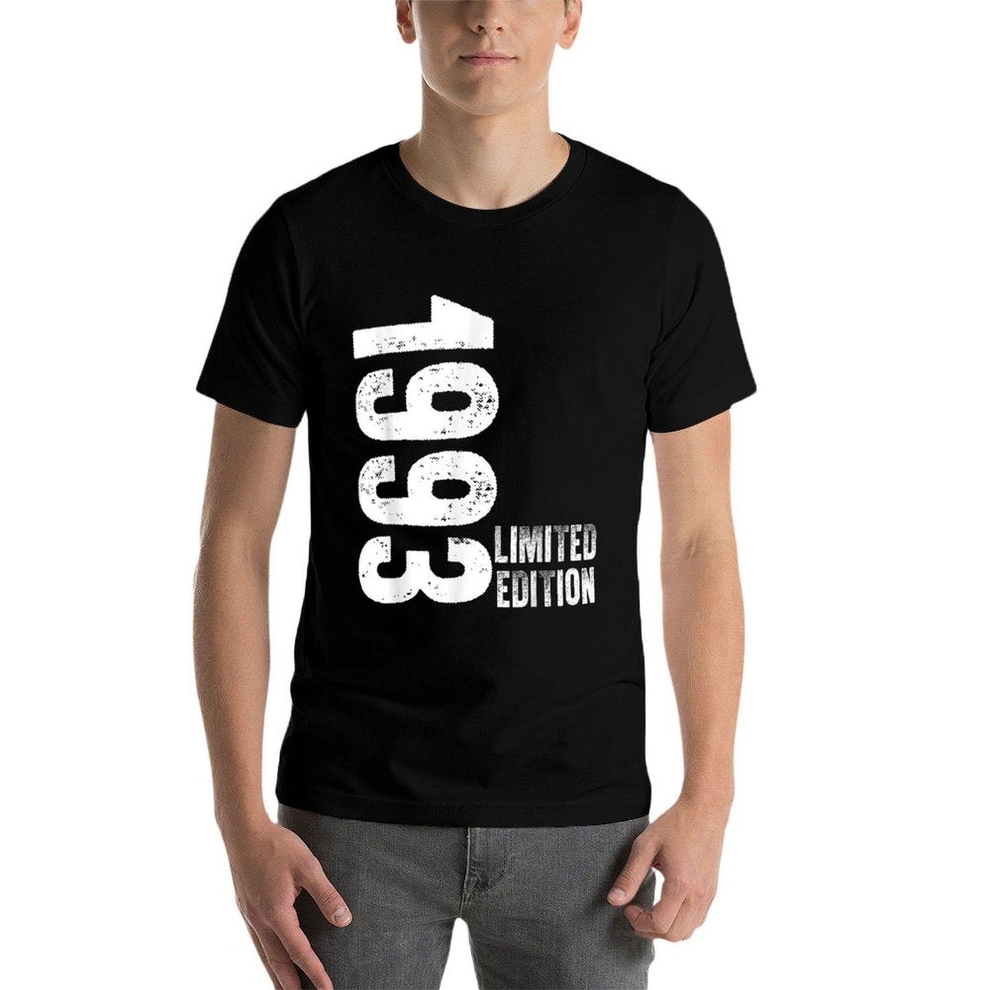 30 Years Vintage 1993 Retro 30th Birthday  Ribbed Collar T-Shirt