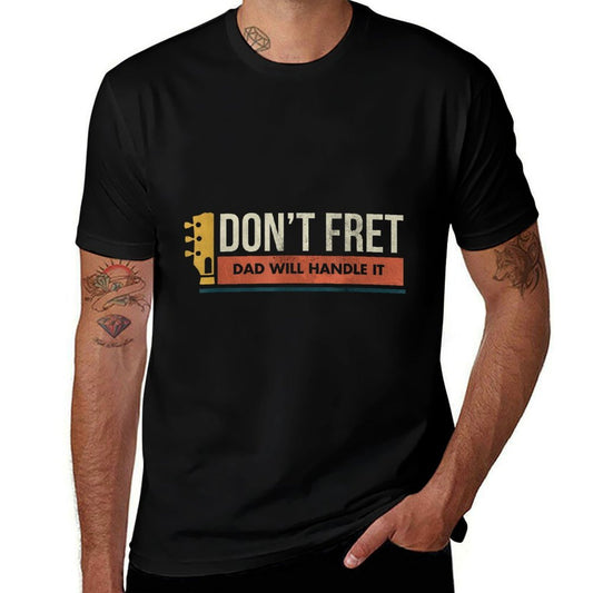 Vintage Guitar Birthday Gift - Dont Fret - Bad Dad Joke  Polyester Blend T-Shirt