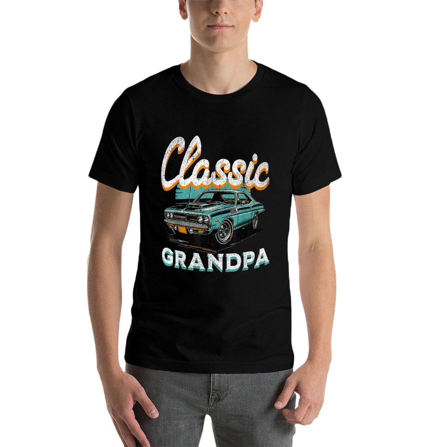 Vintage Funny Grandpa Classic Car Graphic Fathers Day  Affordable Price T-Shirt