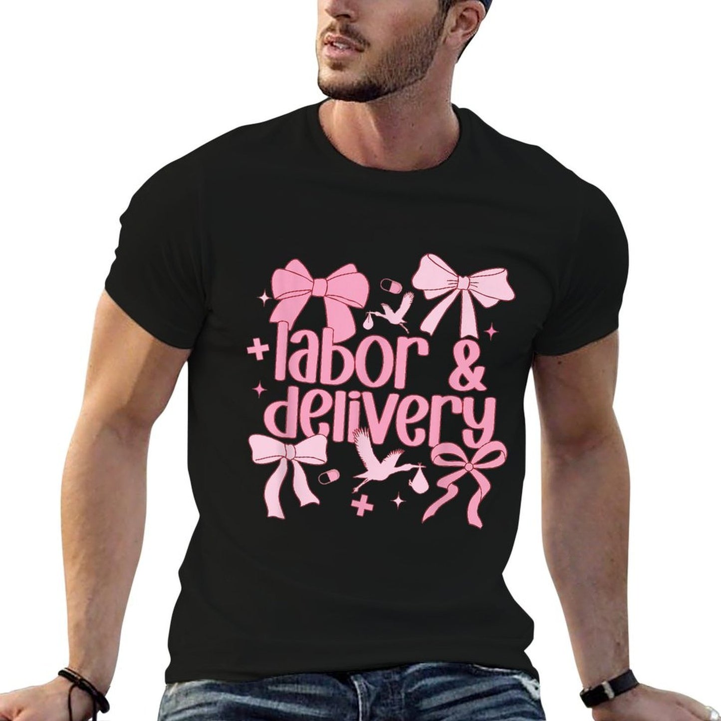 Women Labor And Delivery Nurse Grad Coquette Pink Bow Ribbon  Soft T-Shirt