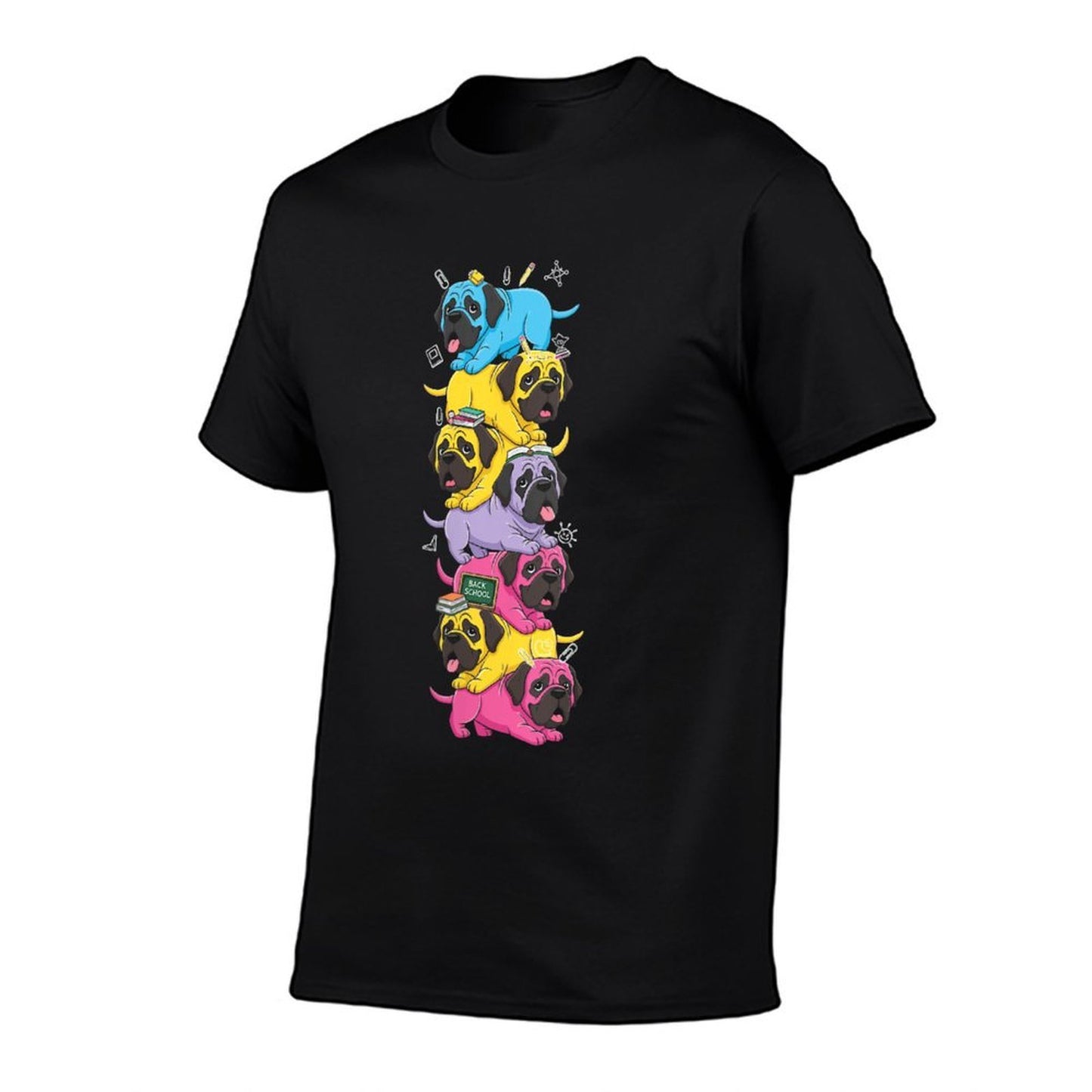 Womens Mastiff Dog Colorful Rainbow Back to School Kids Boys Girls  Odor-resistant T-Shirt