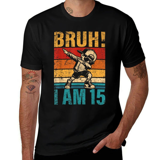 15 Year Old Birthday Dabbing Boy Bruh It's My 15th Birthday  Durable T-Shirt