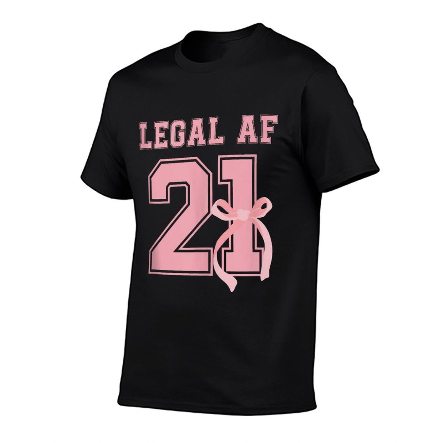 21 Legal AF 21st Birthday Decorations Coquette Bow Ribbon  Heathered Texture T-Shirt