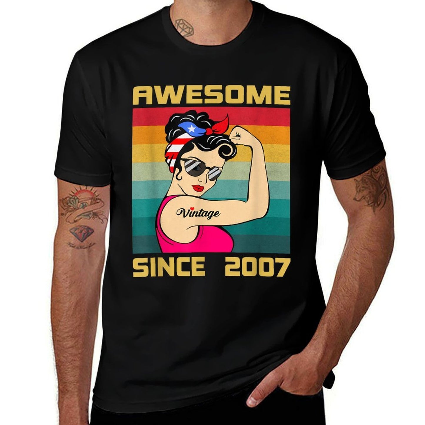 18 Years Old Women Birthday Gifts Vintage Awesome Since 2007  Soft T-Shirt