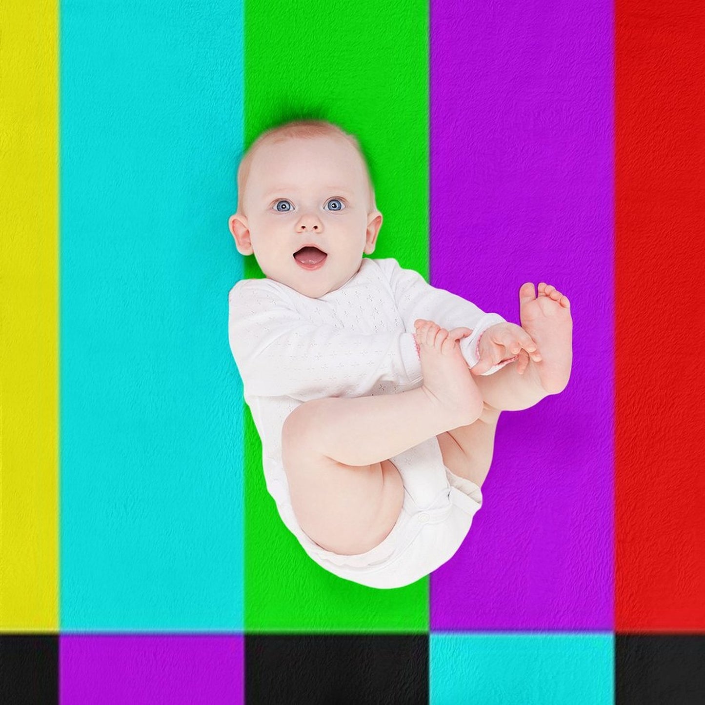TV Color Bars White Background Velvety-soft Throw Blanket