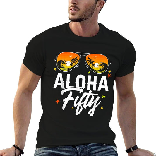 50th Birthday Aloha Beach Tropical Vacation Party Sunglasses  Affordable Price T-Shirt