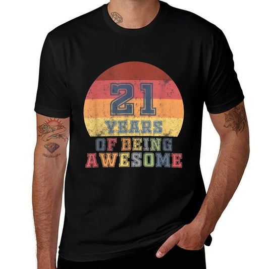 21st Birthday Girls Daughter Gift 21 Year Old Son Boys  Tagless Design T-Shirt