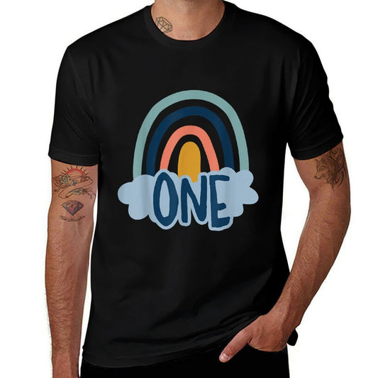 1st Birthday Boho Rainbow 1 Year Old Baby Boy Girl Party  Lightweight T-Shirt