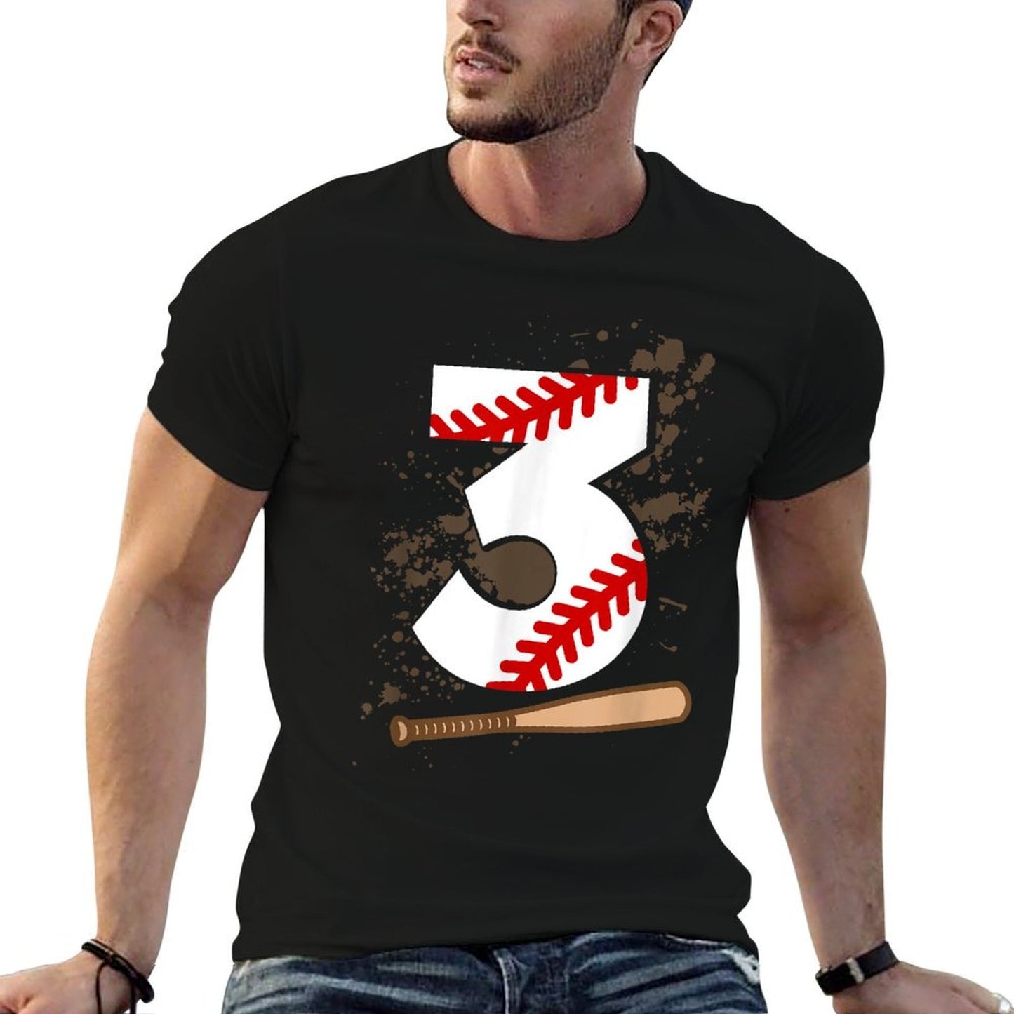 3rd Birthday Baseball 3 Years Old Baseball  Stretchy T-Shirt