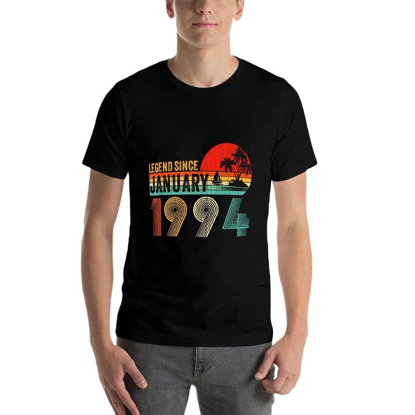 30 Year Old Legend Since January 1994 30th Birthday Retro  Oversized Silhouette T-Shirt