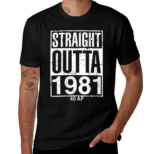 Womens Funny 40th Birthday Straight Outta 1981 40 AF Gag Gift Idea  Soft T-Shirt