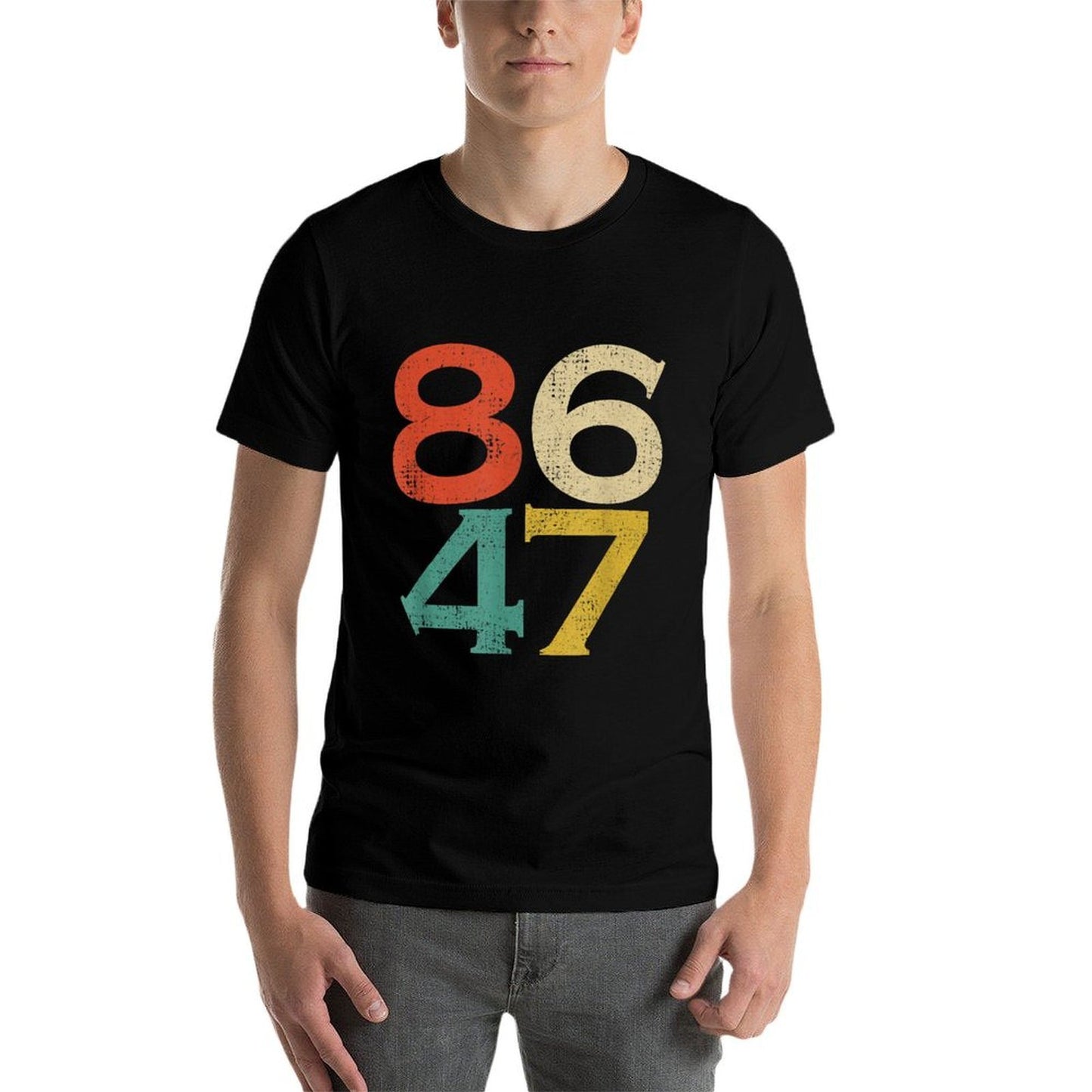 Vintage Classic 86 47 80s Style Anti Trump Impeach Cancel  Oversized Silhouette T-Shirt