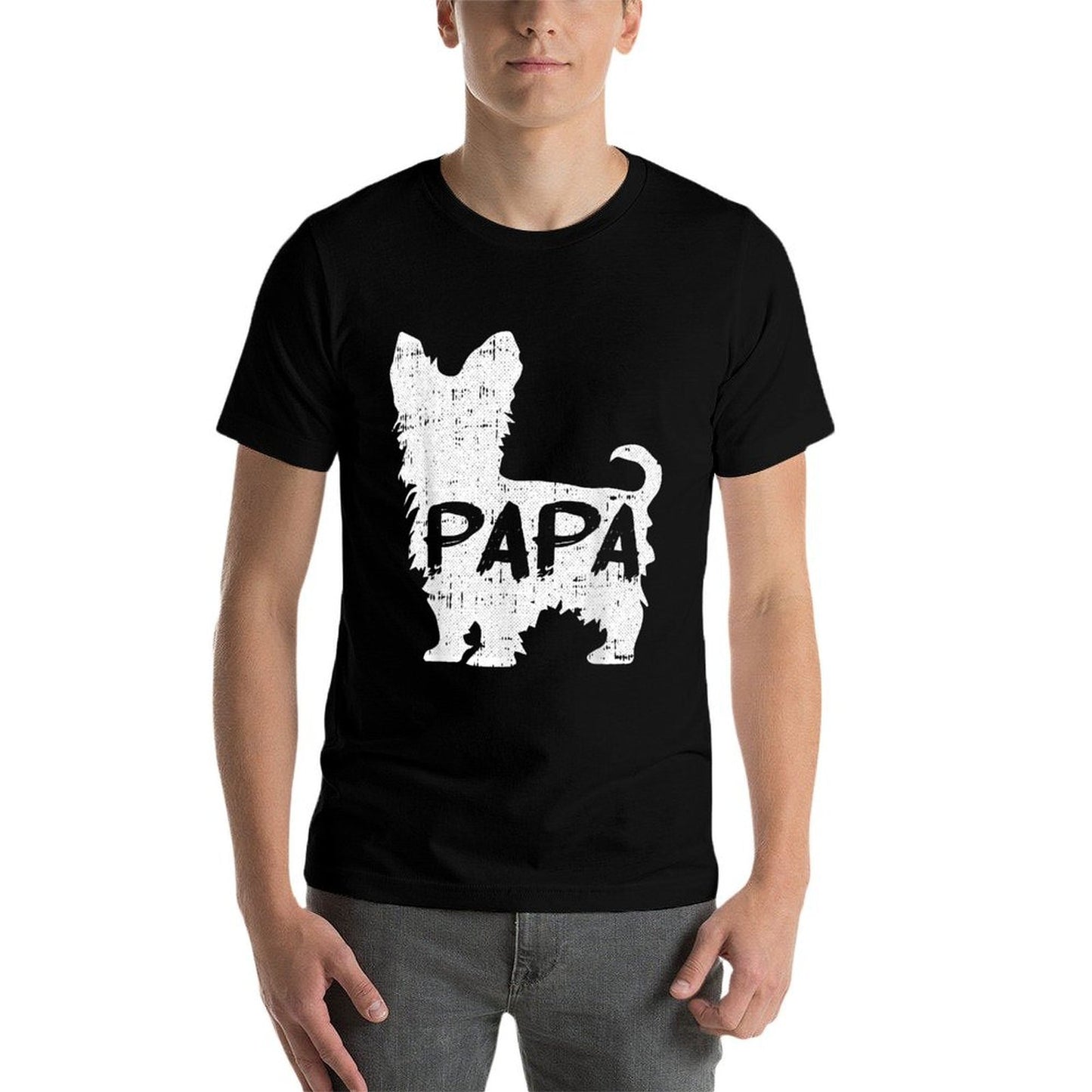 Yorkshire Terrier Papa Dog Puppy Doggie Pet Lover Yorkie Dad  Tagless Design T-Shirt