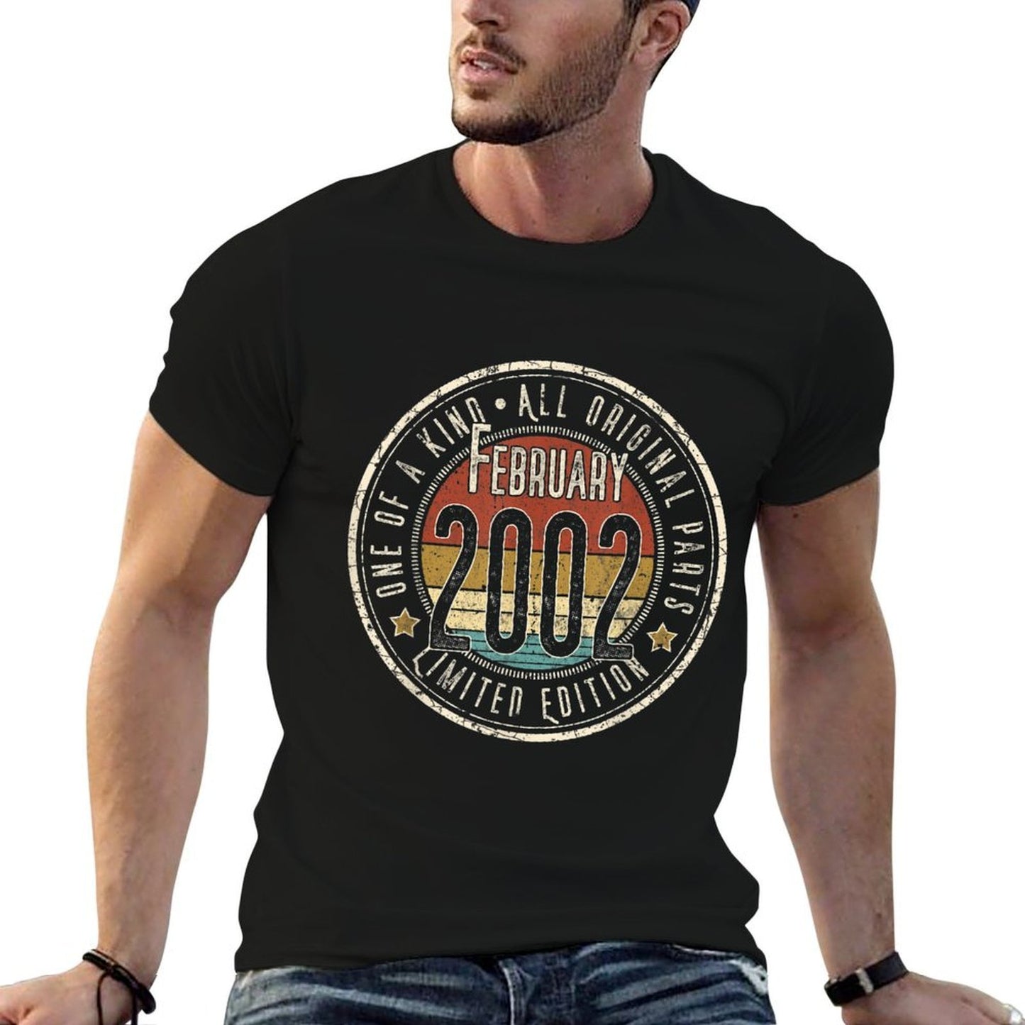 21 Year Old February 2002 Limited Edition 21st Birthday  Vintage-inspired T-Shirt