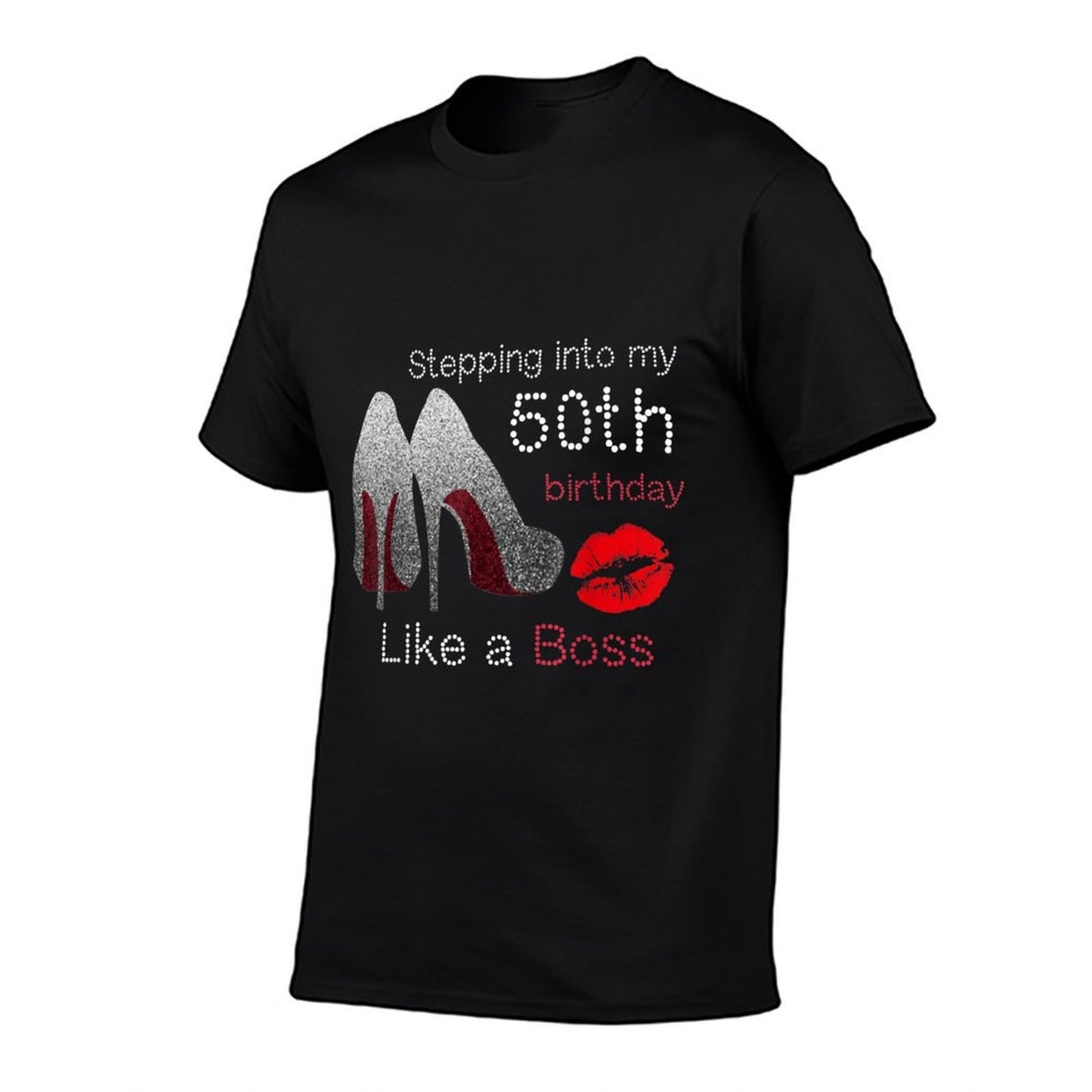 Women's Stepping Into My 50th Birthday Like A Boss Funny  Polyester Blend T-Shirt