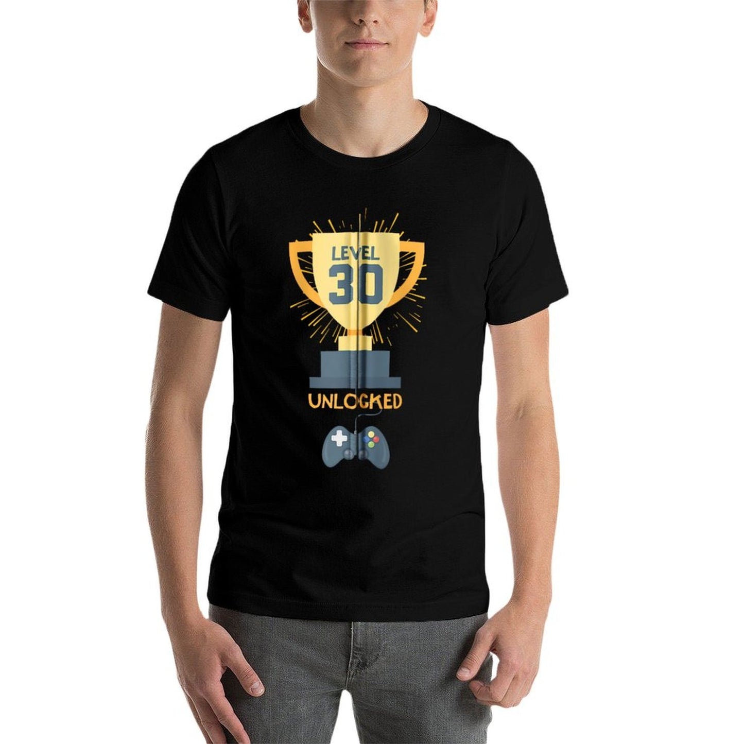 30th Birthday Gift 30 Year Old Level Up Gamer Tshirt Zip  Versatile T-Shirt