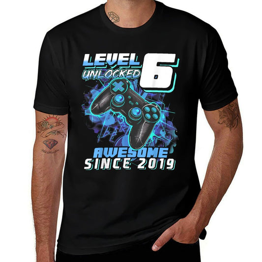 6th Birthday Boy Level 6 Gamer 6 Year Video Game Party  Soft T-Shirt