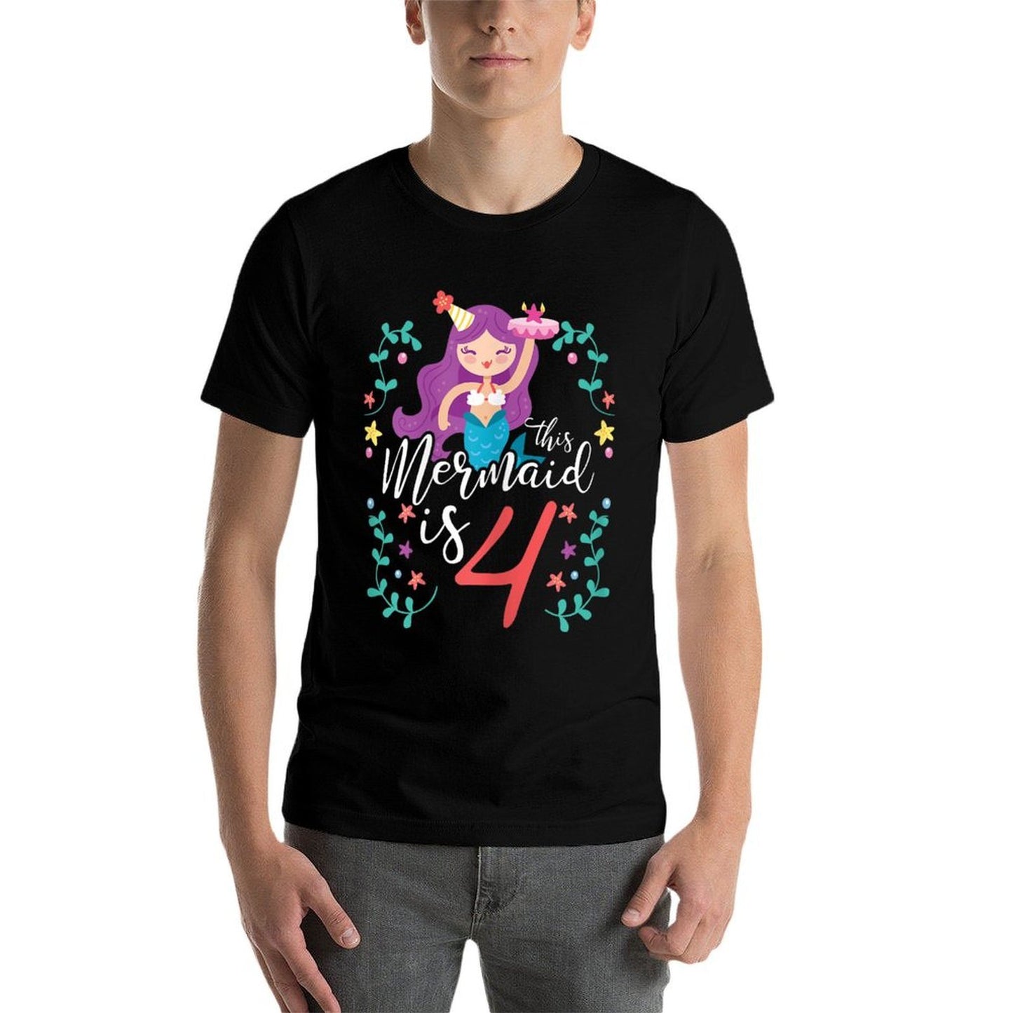 4 Years Old Birthday Girl Gifts Mermaid 4th Birthday  Moisture-wicking T-Shirt