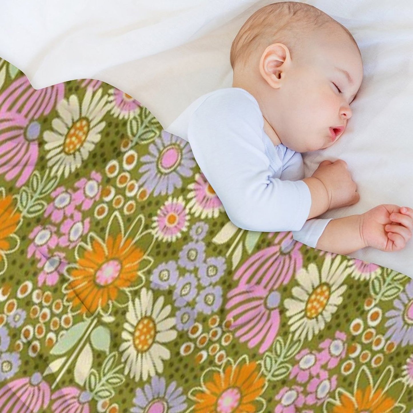 70s Floral Premium Throw Blanket