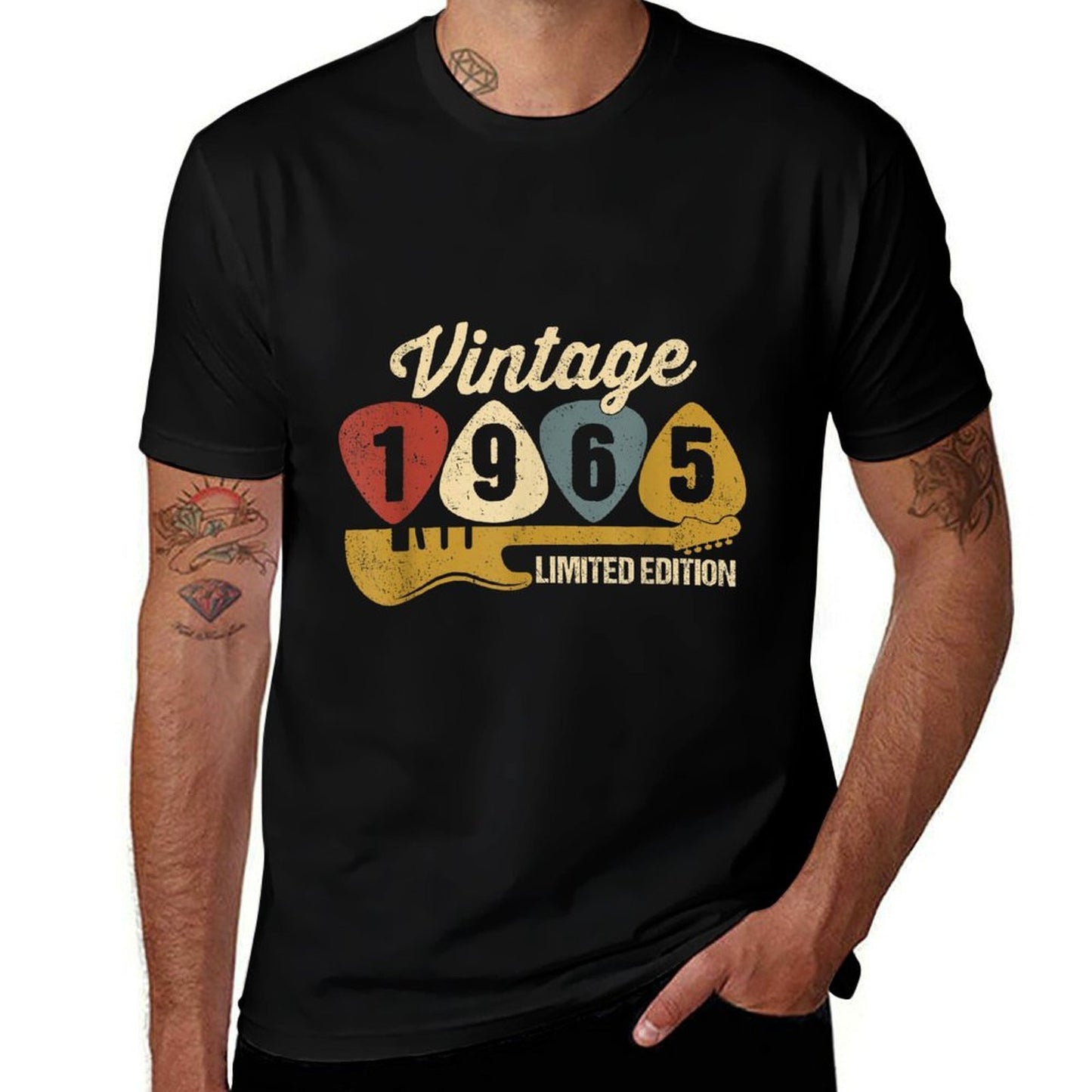 Vintage 1965 Birthday Retro Guitar 57th Birthday Party  Quick-drying T-Shirt