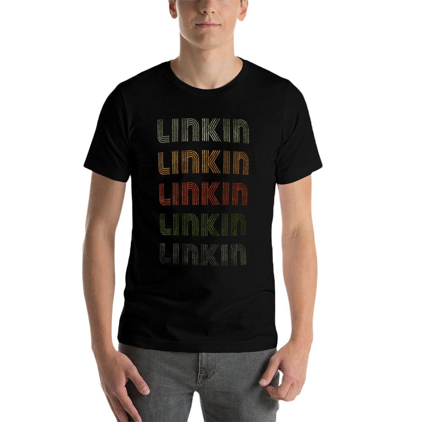 Womens Love Heart Linkin Grunge Vintage Style Black Linkin  Relaxed-fit T-Shirt
