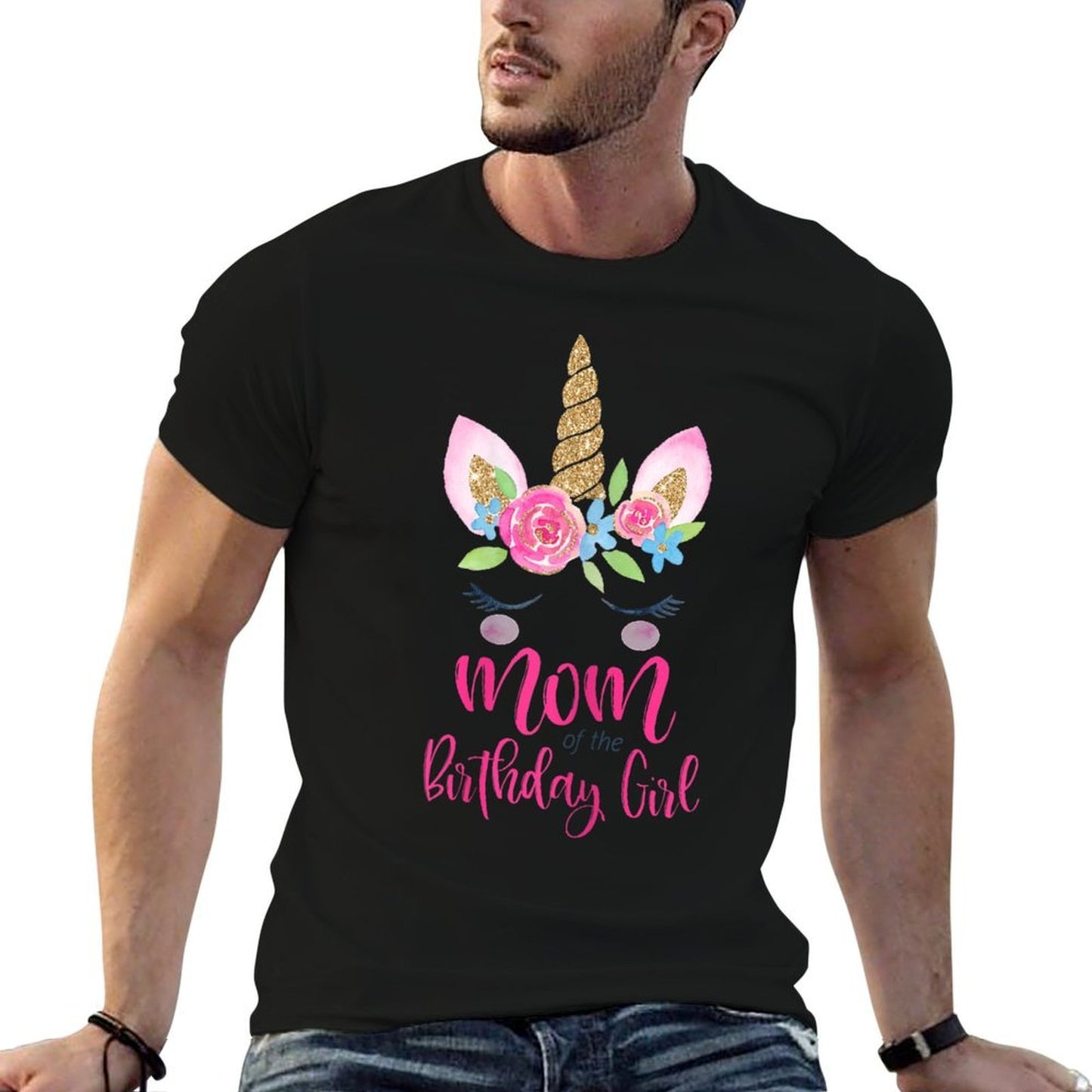 Unicorn Mom of The Birthday Girl Matching Party  Durable T-Shirt