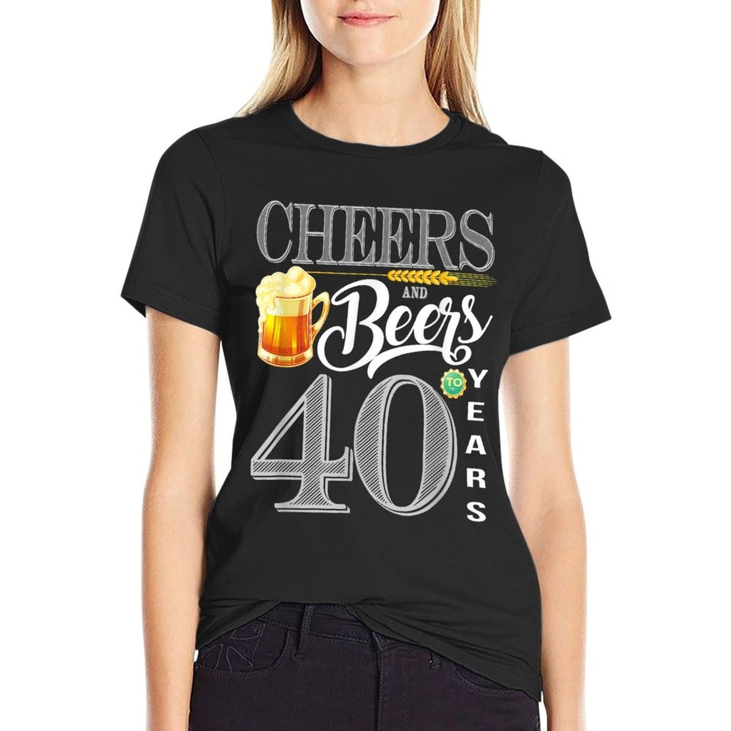 40th Birthday Cheers And Beers To 40 Years  Moisture-wicking T-Shirt