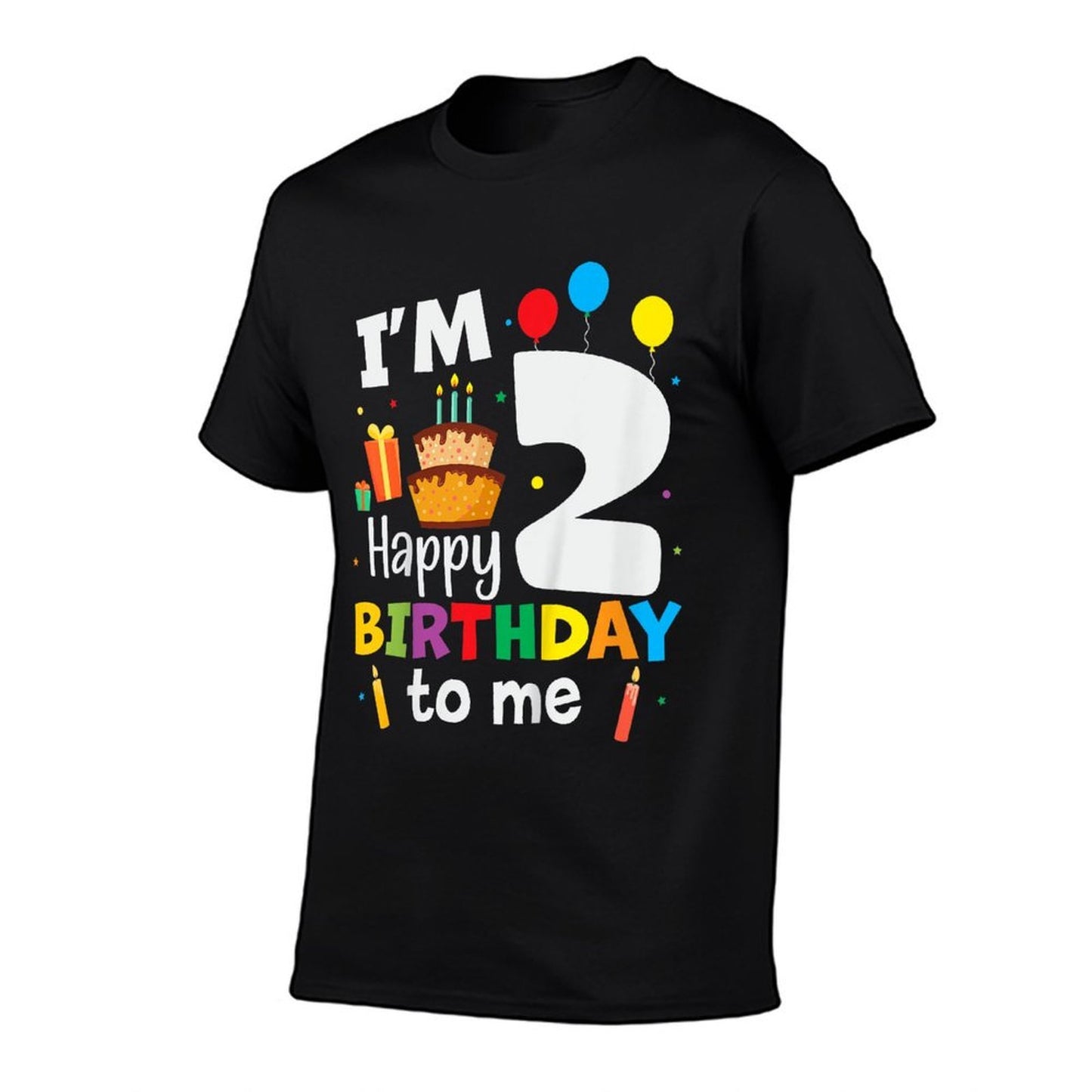 2nd Birthday Three 2yr Happy Birthday Girl & Boy 2 Years Old  Cotton T-Shirt