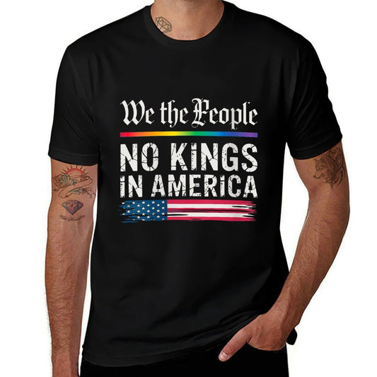 Womens No Kings In America We The People  Slim-fit Cut T-Shirt