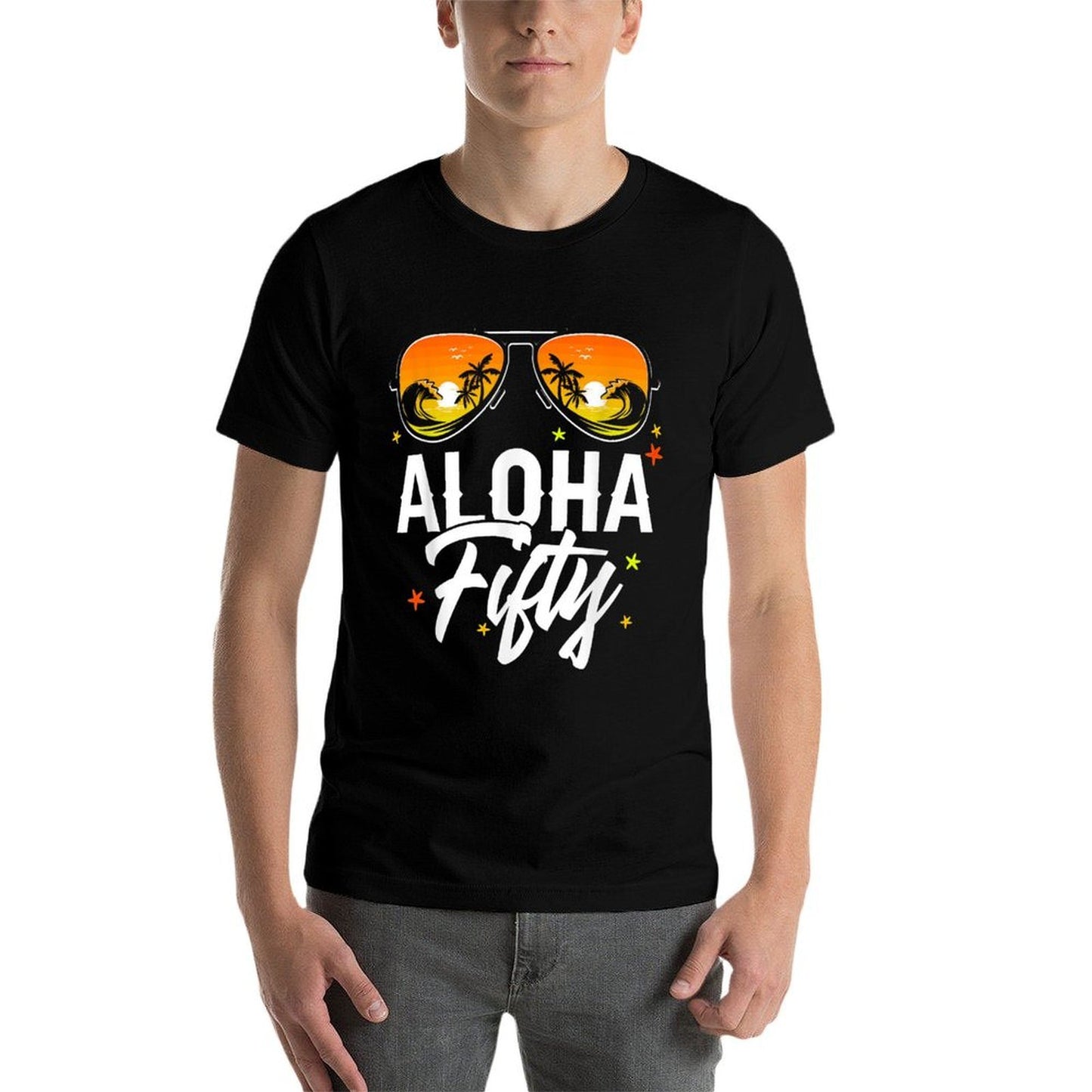 50th Birthday Aloha Beach Tropical Vacation Party Sunglasses  Affordable Price T-Shirt