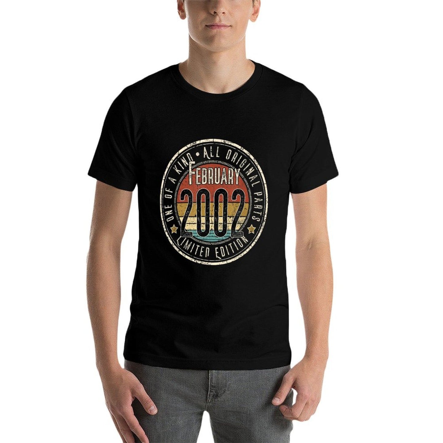 21 Year Old February 2002 Limited Edition 21st Birthday  Vintage-inspired T-Shirt
